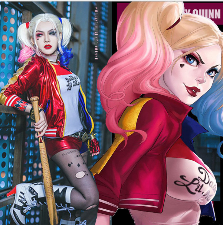 Anime Harley Quinn Cosplay - Halloween Suicide Squad Costume Harley Quinn