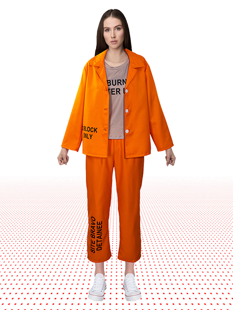 Adult Orange Prisoner Uniform  - Anime Harley Quinn Cosplay review and price